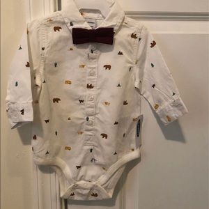 Infant boy button down onesie